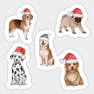 Cute And Lovely Animals With Christmas Sticker